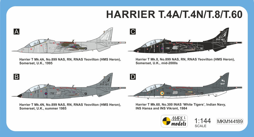 Mark I Models MKM144189 Harrier T.4N/T.8/T.60 Naval Service 1:144