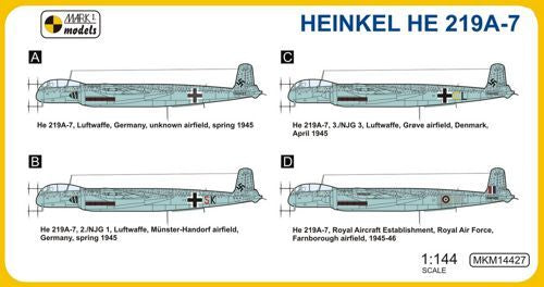 Mark I Models MKM14427 Heinkel He-219A-7 Night Fighter 1:144