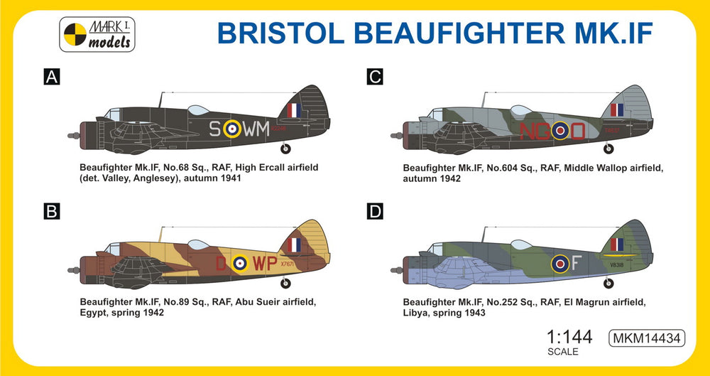 Mark I Models MKM14434 Beaufighter Mk.IF Night Fighter 1:144