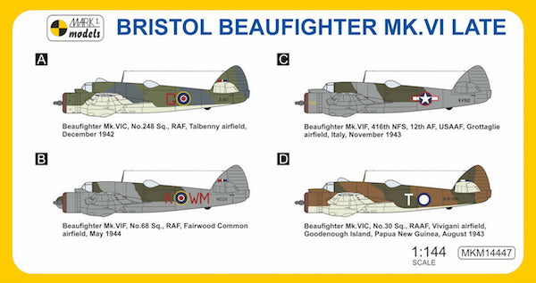 Mark I Models MKM14447 1:144 Bristol Beaufighter Mk.VI Late 'Dihedral Tailplane'