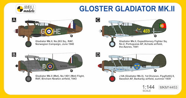 Mark I Models MKM14453 1:144 Gloster Gladiator Mk.II Gallant Warrior
