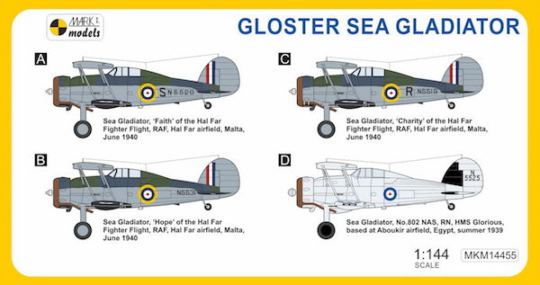 Mark I Models MKM14455 1:144 Gloster Sea Gladiator 'Malta Defender'