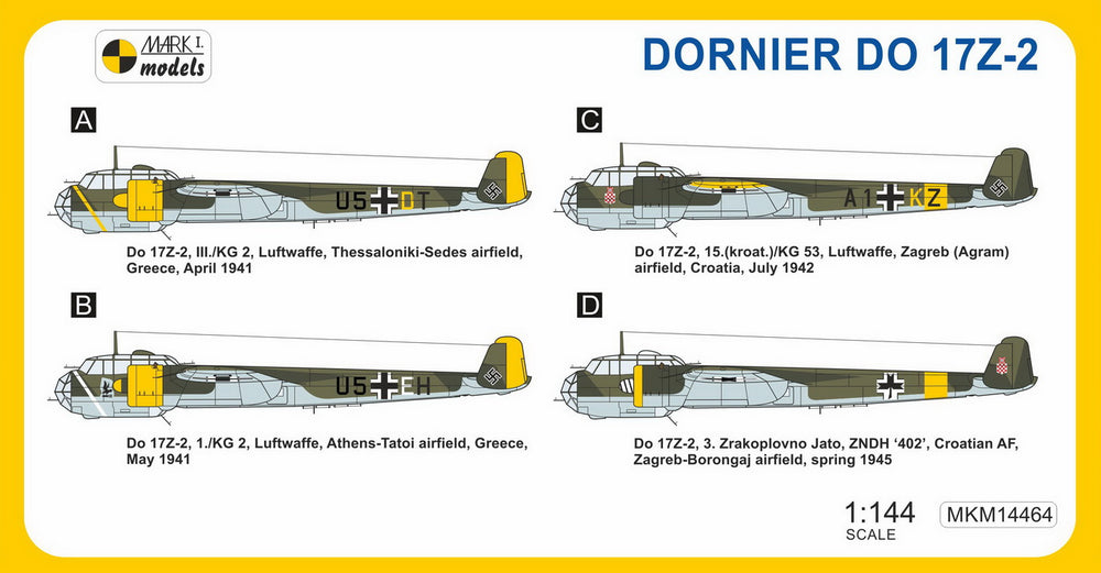 Mark I Models MKM14464 Dornier Do-17Z-2 Balkan Ops 1:144