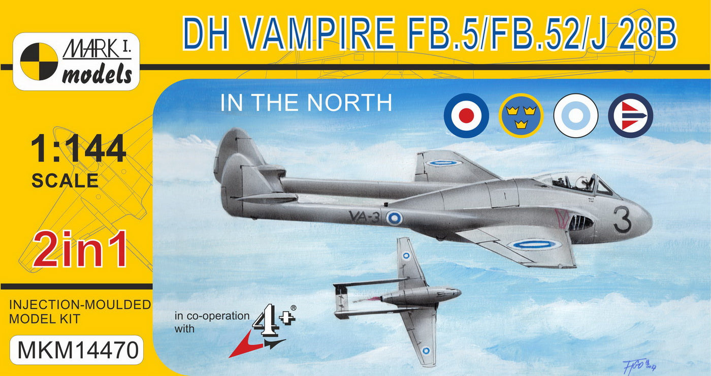 Mark I Models MKM14470 1:144 de Havilland Vampire FB.5/FB.52/J 28B