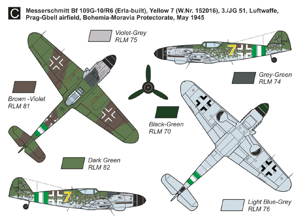 Mark I Models MKM14473N Bf-109G-10/Avia C-10 (2in1) 1:144