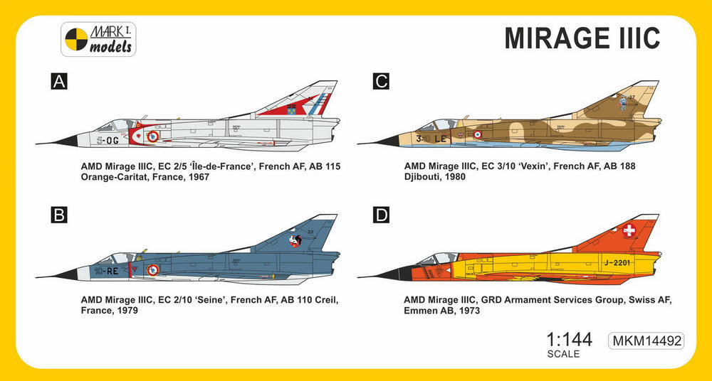 Mark I Models MKM14492 1:144 Dassault_Mirage IIIC 'Delta-wing Fighter'