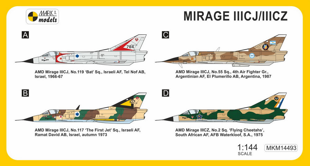 Mark I Models MKM14493 1:144 Dassault_Mirage IIICJ/CZ 'Mach 2 Warrior'