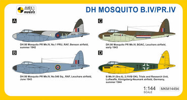 Mark I Models MKM14494 1:144 de Havilland Mosquito B.IV/PR.IV 'Special Liveries'