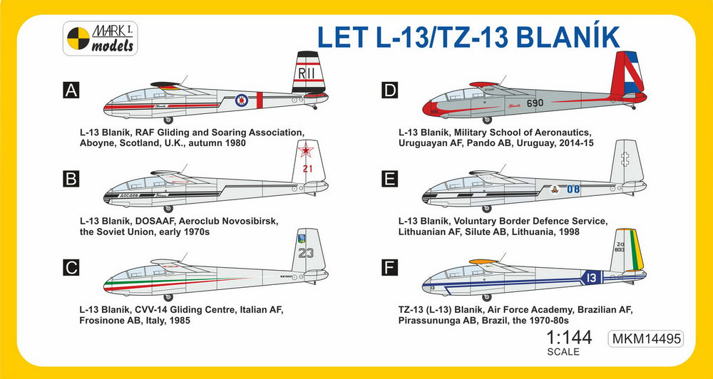 Mark I Models MKM14495 1:144 Let L-13/TZ-13 Blanik 'in Military Service'