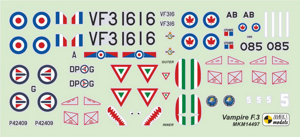 Mark I Models MKM14497 1:144 de Havilland Vampire F.3 'Jet Fighter'