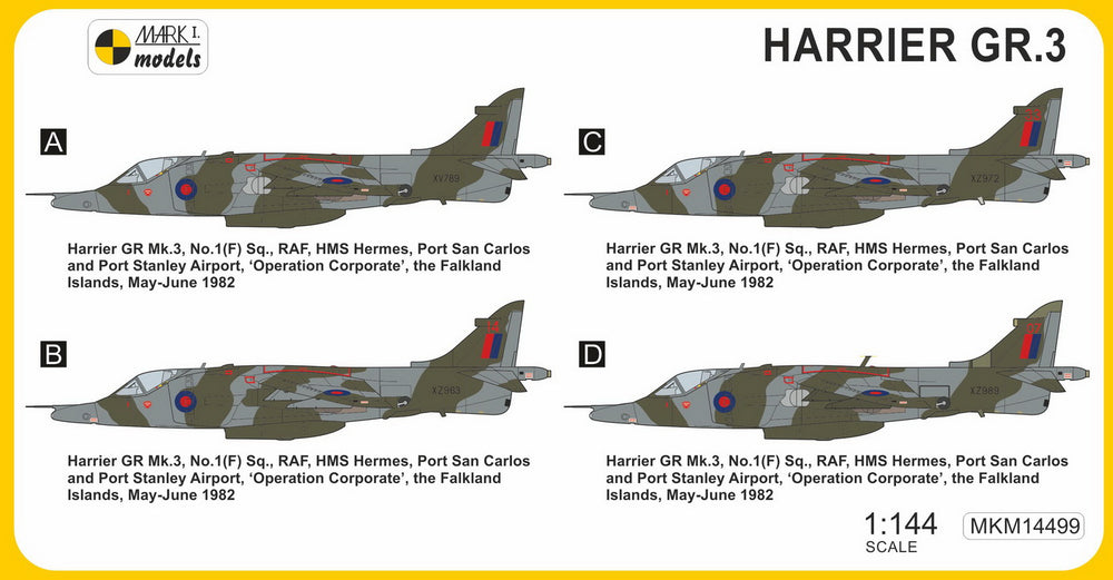 Mark I Models MKM14499 Harrier GR.3 Operation Corporate 1:144