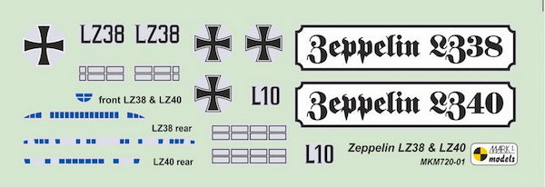 Mark I Models MKM720-01 1:720 Zeppelin P-class LZ38/LZ40 'First Attackers'