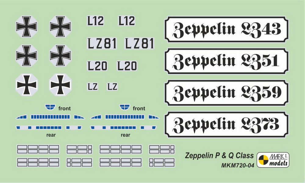 Mark I Models MKM720-04 1:720 Zeppelin P & Q-class 'Night Intruders'