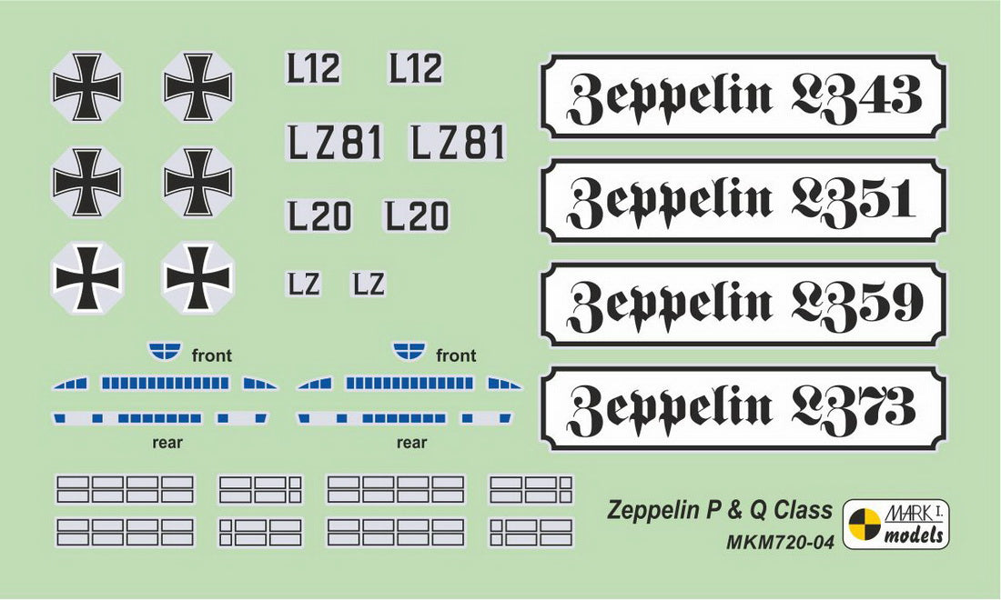Mark I Models MKM720-04 1:720 Zeppelin P & Q-class 'Night Intruders'