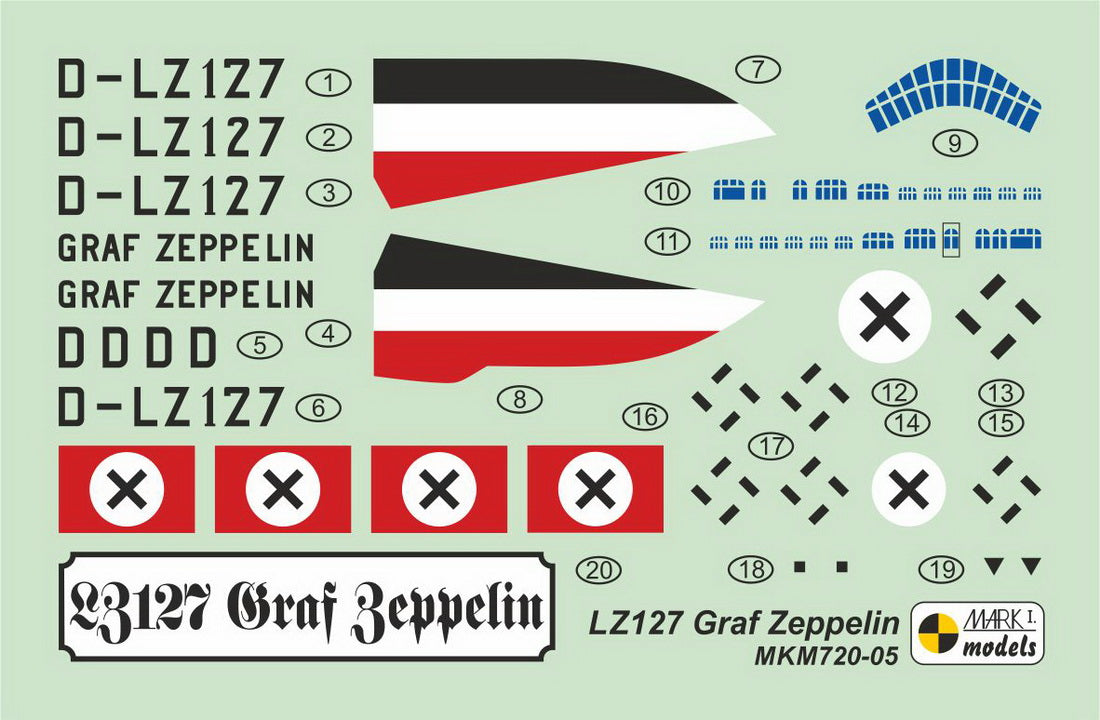 Mark I Models MKM720-05 1:720 Zeppelin LZ127 Graf Zeppelin