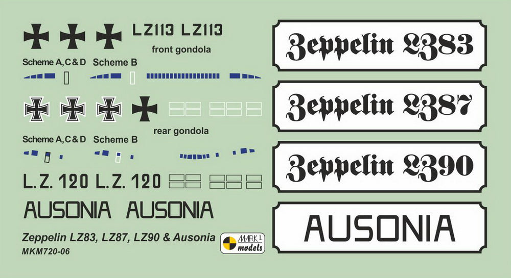 Mark I Models MKM720-06 1:720 Zeppelin R-class 'Groskampf-Typ' Rigid airships