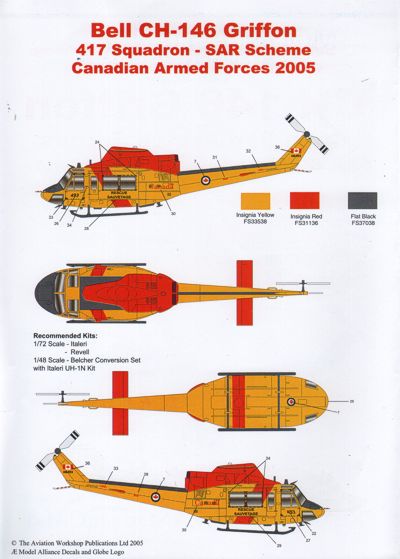 Model Alliance ML489005 1:48 Bell CH-146 Griffon Canadian Air Force