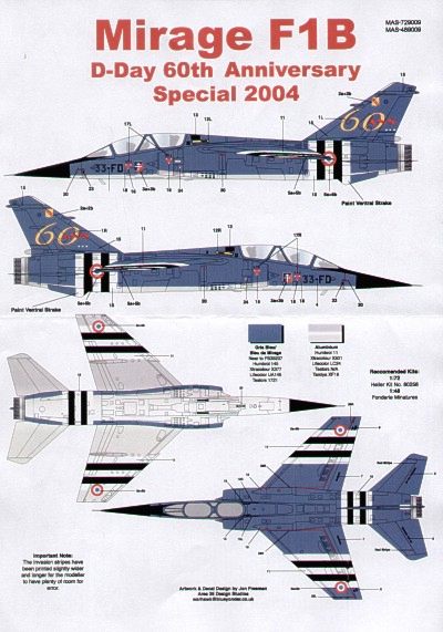 Model Alliance ML489009 Mirage F.1B D-Day 60th Anniv 1:48