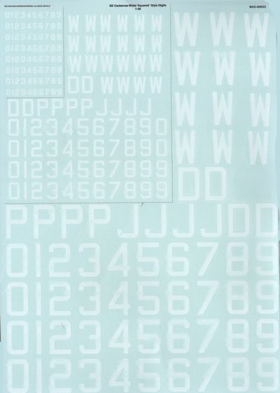 Model Alliance ML489022 1:48 White Squared Codes & Serials for BAC/EE Canberras