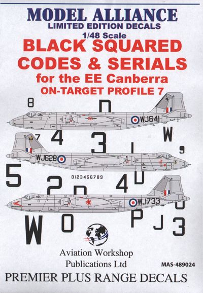 Model Alliance ML489024 1:48 Black Squared Codes & Serials for BAC/EE Canberras