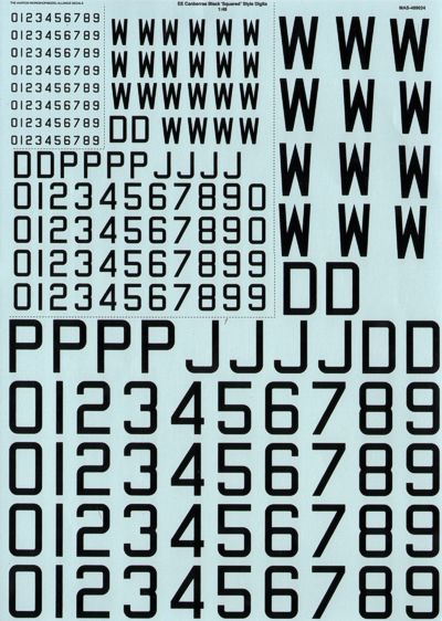 Model Alliance ML489024 1:48 Black Squared Codes & Serials for BAC/EE Canberras