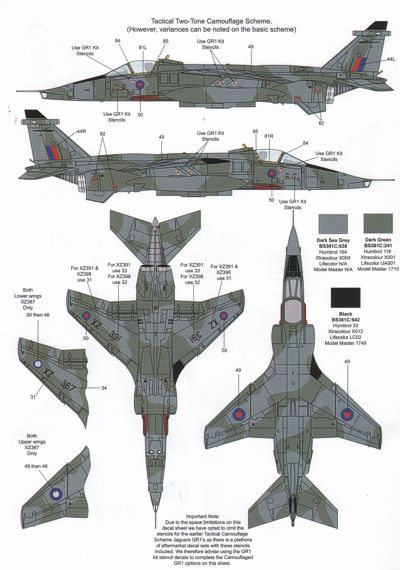 Model Alliance ML72122 Jaguar GR.1/GR.5 Multi-Scheme Decals 1:72