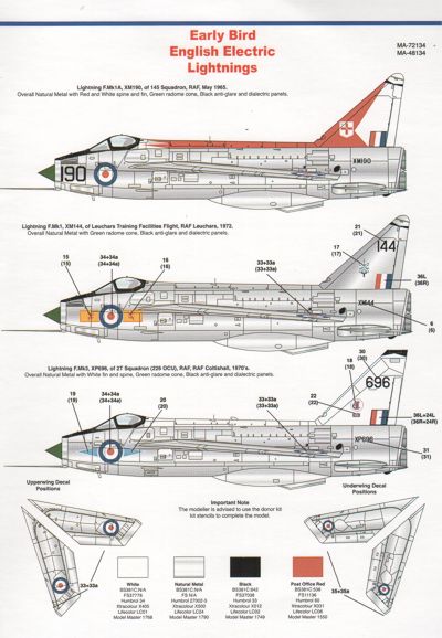 Model Alliance ML72134 1:72 Early BAC/EE Lightnings