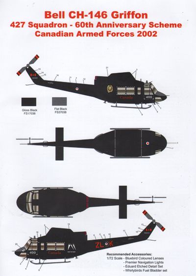 Model Alliance ML729005 1:72 Bell CH-146 Griffon Canadian Air Force