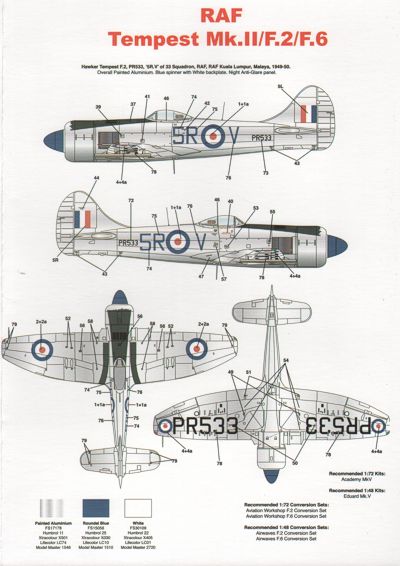 Model Alliance ML729021 1:72 Hawker Tempest Mk.II/F.2/F.6 Post War