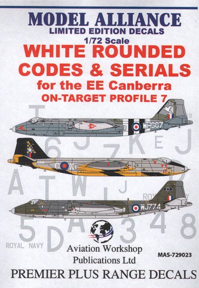 Model Alliance ML729023 1:72 White Rounded Codes & Serials for BAC/EE Canberras