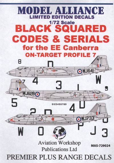 Model Alliance ML729024 1:72 Black Squared Codes & Serials for BAC/EE Canberras