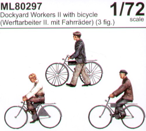 CMK Maritime Line ML80297 1:72 Dockyard/civilian workers etched bicycles x3