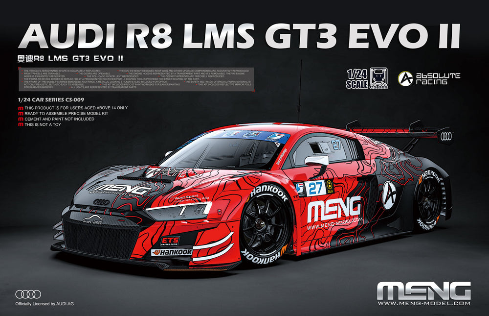 Meng Model MMCS-009 Audi R8 LMS GT3 EVO II 1:24 Model Kit