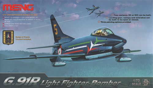 Meng Model MMDS-004 Fiat G.91R [G.91R-1 G.91R-3] 1:72 Model Kit
