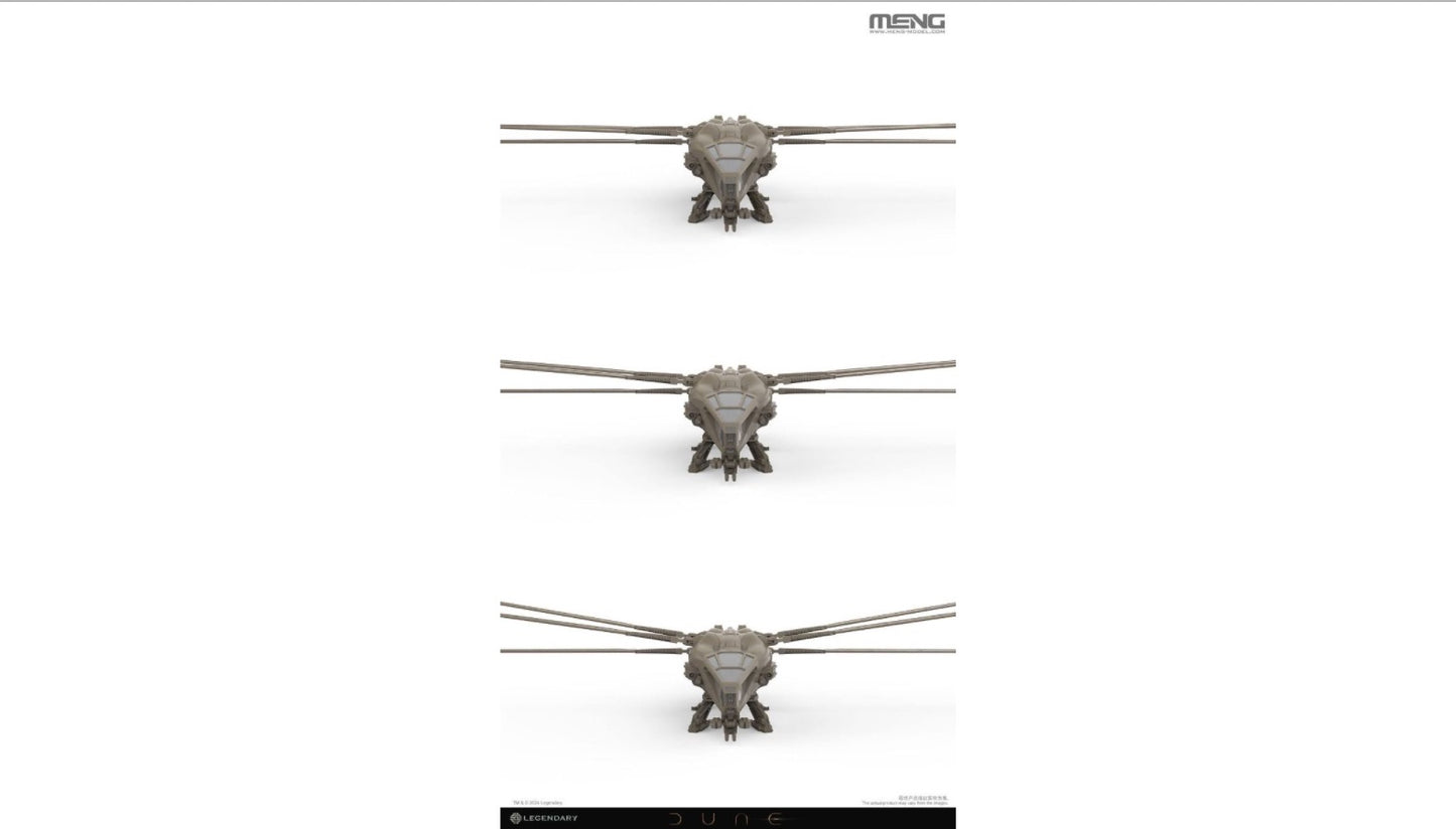 Meng Model MMDS-009 Harkonnen Ornithopter from Dune 1:72 Model Kit