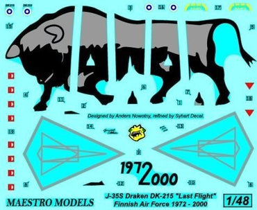 Maestro Models MMMD4802 1:48 Saab J-35S 'Draken' DK-215 Last flight