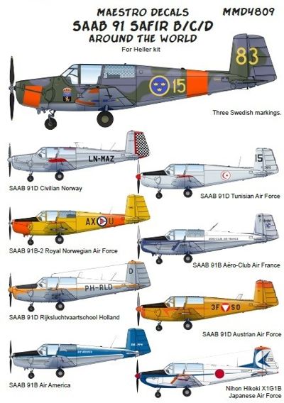Maestro Models MMMD4809 1:48 Saab 91A Safir International