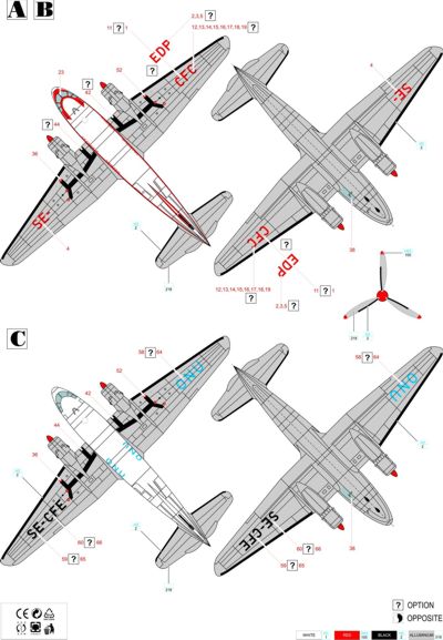 Maestro Models MMMD7207 1:72 Curtiss C-46 Commando decal TransAir