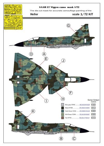 Maestro Models MMMK7271 Saab JA-37 Viggen Splinter Masks 1:72