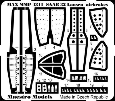 Maestro Models MMMP4811 1:48 Saab 32 'Lansen' airbrake set