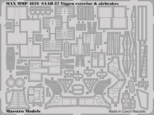 Maestro Models MMMP4819 1:48 Saab JA-37 'Viggen' exterior & airbrakes set