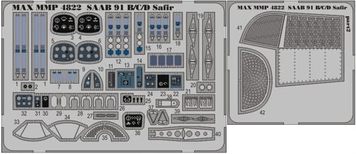 Maestro Models MMMP4822 1:48 Saab 91 Safir detail set