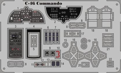 Maestro Models MMMP7224 1:72 Curtiss C-46 Commando detail set w