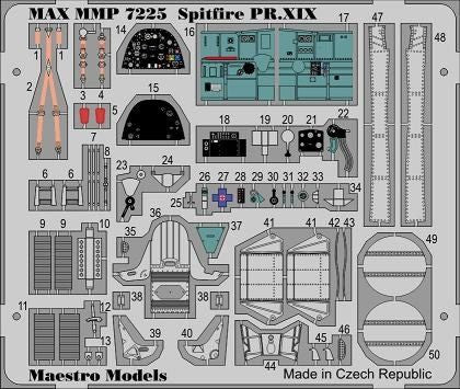 Maestro Models MMMP7225 1:72 S31 Supermarine Spitfire PR Mk.XIX detail set