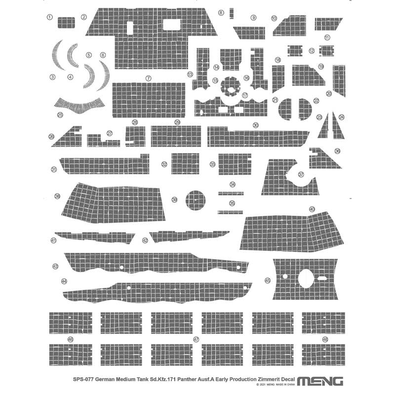 Meng Model MMSPS-077 Pz.Kpfw.V Ausf.A Panther Early Decals 1:35 Model Kit