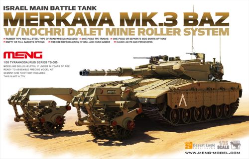 Meng Model MMTS-005 Merkava Mk.III BAZ w/ Mine Roller 1:35 Model Kit