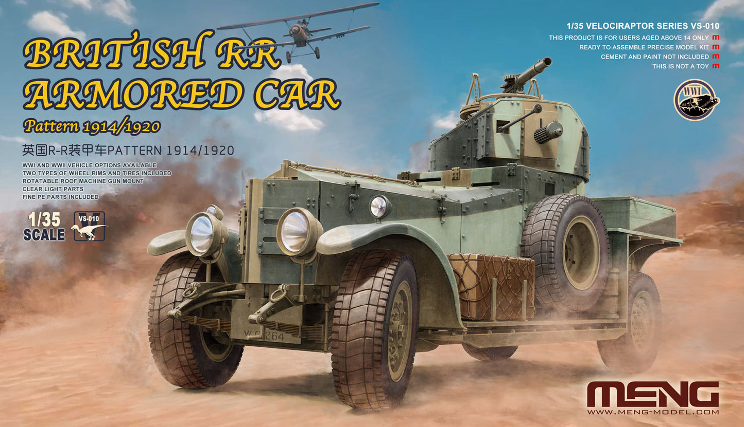 Meng Model MMVS-010 British Rolls-Royce Armoured Car Pattern 1914/1920 1:35 Model Kit