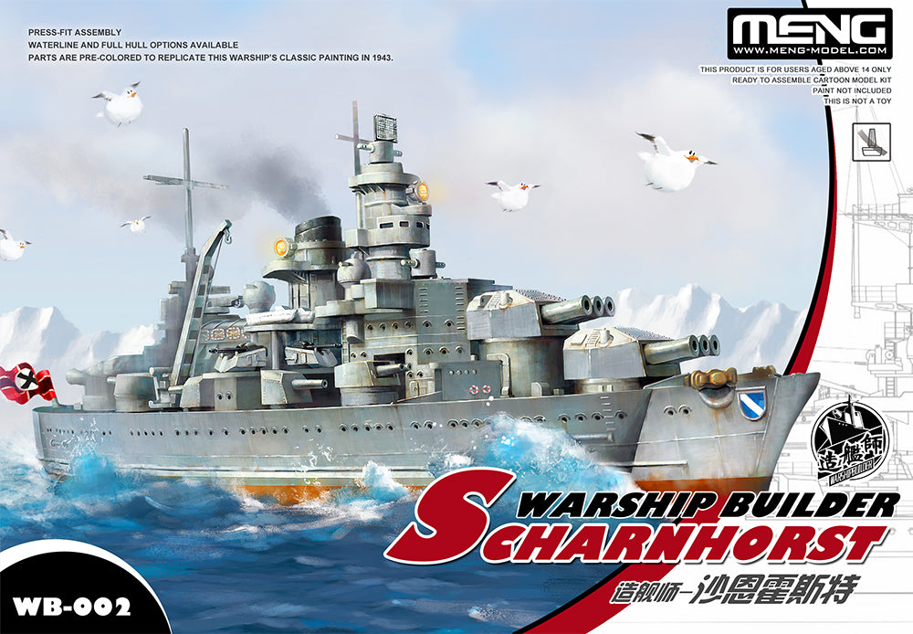 Meng Model MMWB-002 Scharnhorst Warship Builder Toon Model Kit