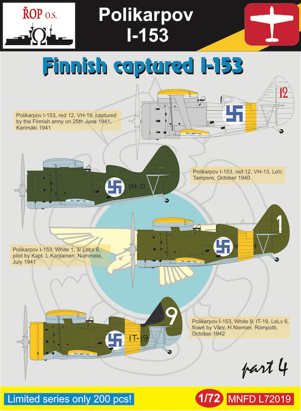 ROP o.s. MNFDL72019 1:72 Polikarpov I-153
