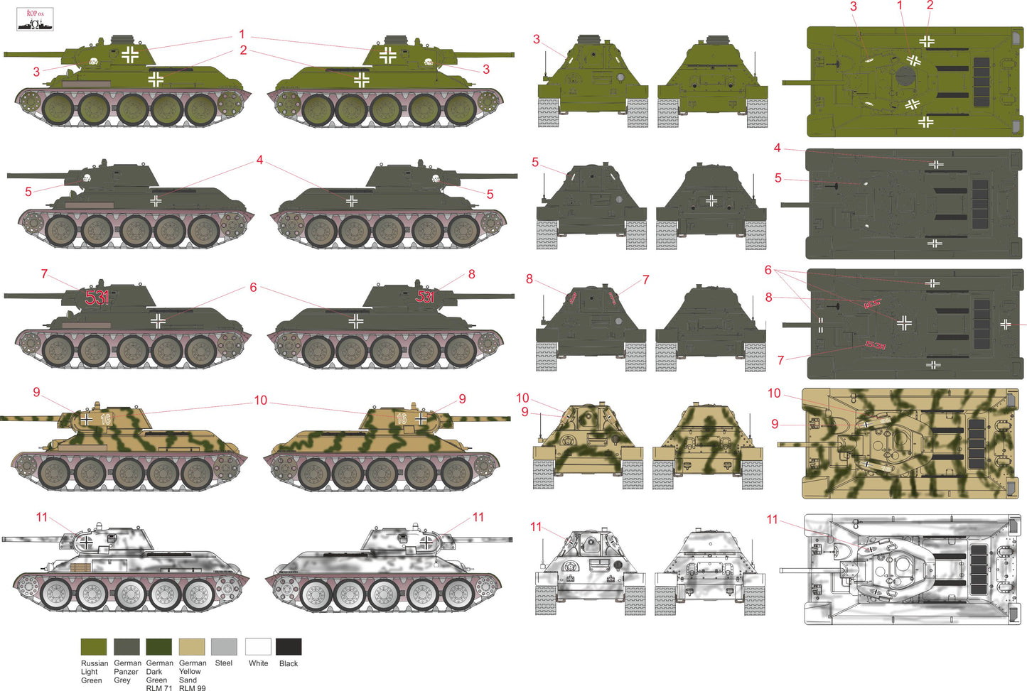 ROP o.s. MNFDT72014 1:72 Soviet T-34/76 Pz.Kpwf T-34